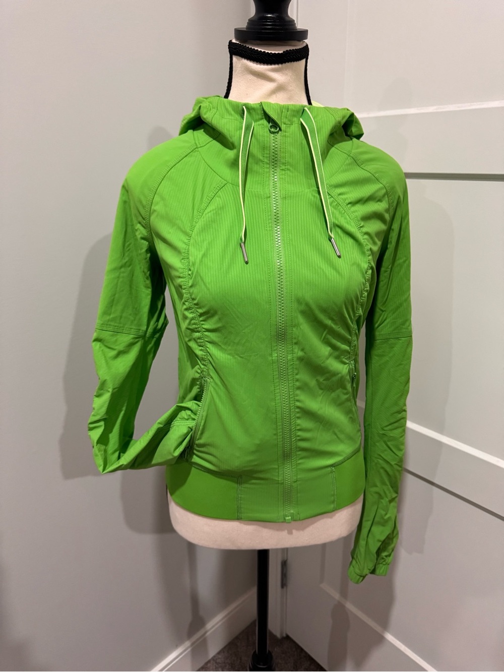 lululemon athletica Bright Green Hooded Bomber Jacket